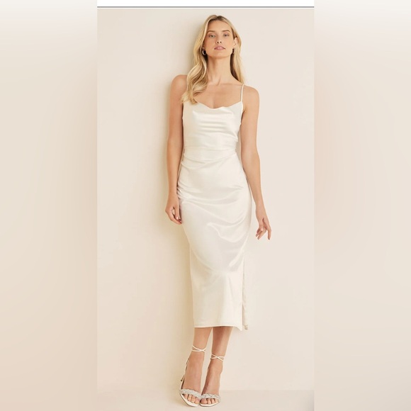 VENUS Dresses & Skirts - Cowl Neck Satinny Slip Dress in Ivory New With Tags  Size 8